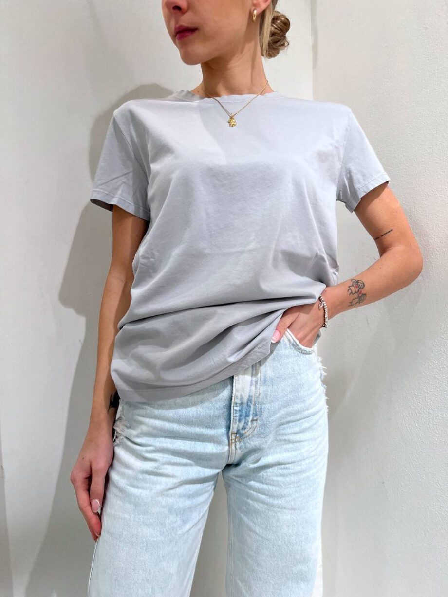 Shop Online T-shirt girocollo basic grigio polvere Vicolo