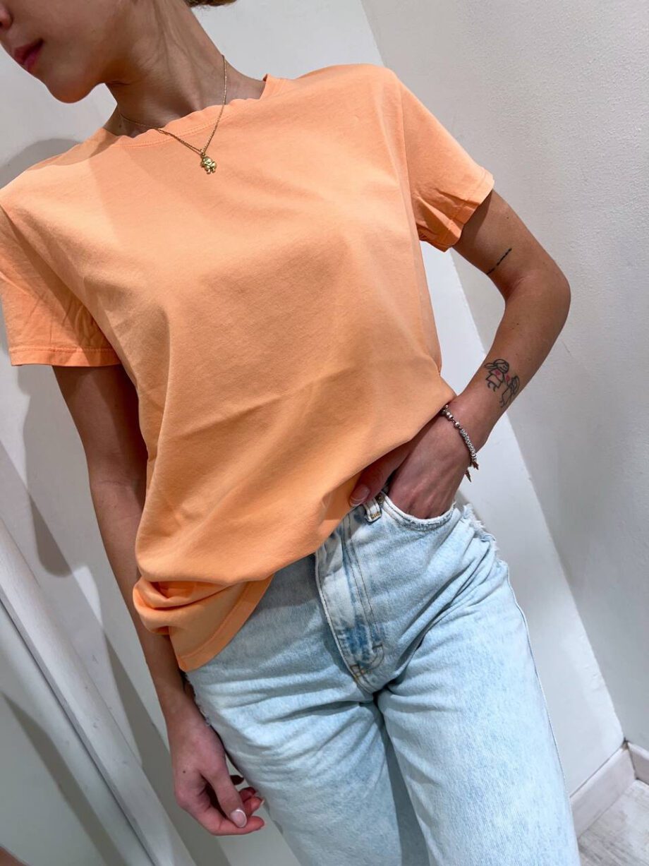 Shop Online T-shirt girocollo basic salmone Vicolo