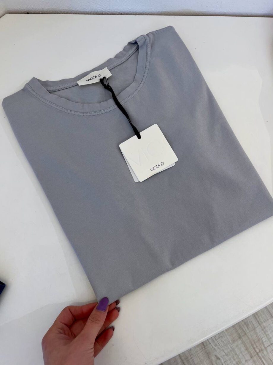 Shop Online T-shirt girocollo basic grigio polvere Vicolo