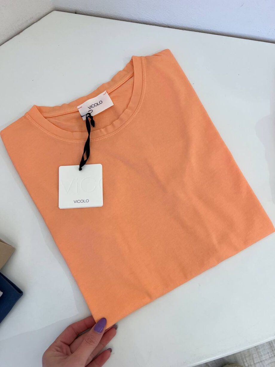 Shop Online T-shirt girocollo basic salmone Vicolo