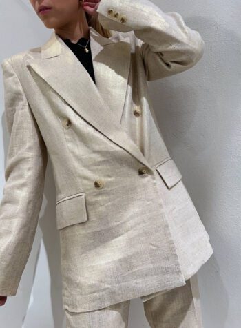 Shop Online Blazer in lino doppiopetto dorato Vicolo