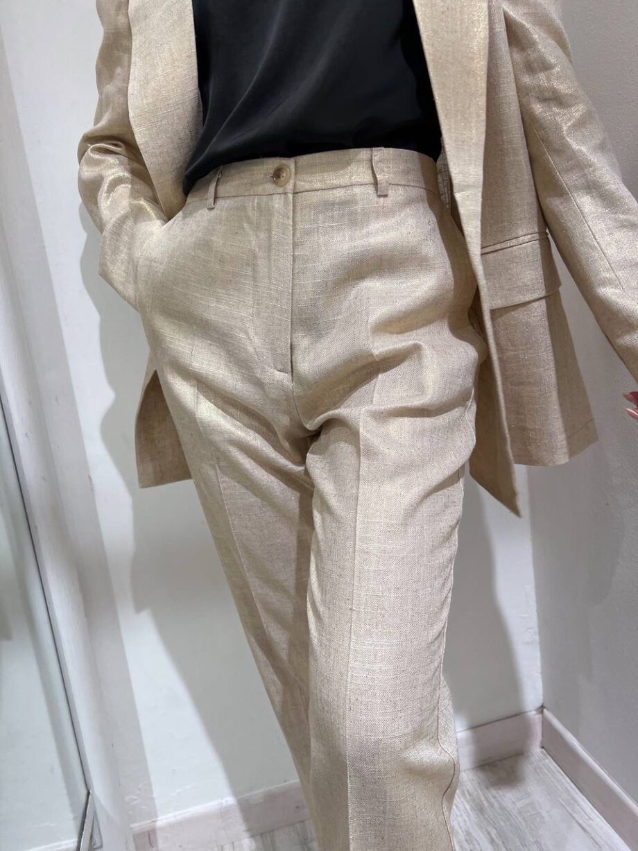 Shop Online Pantalone in lino a sigaretta dorato Vicolo