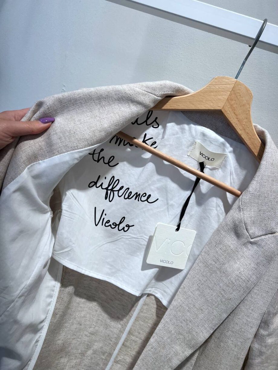 Shop Online Blazer in lino beige effetto spigato Vicolo