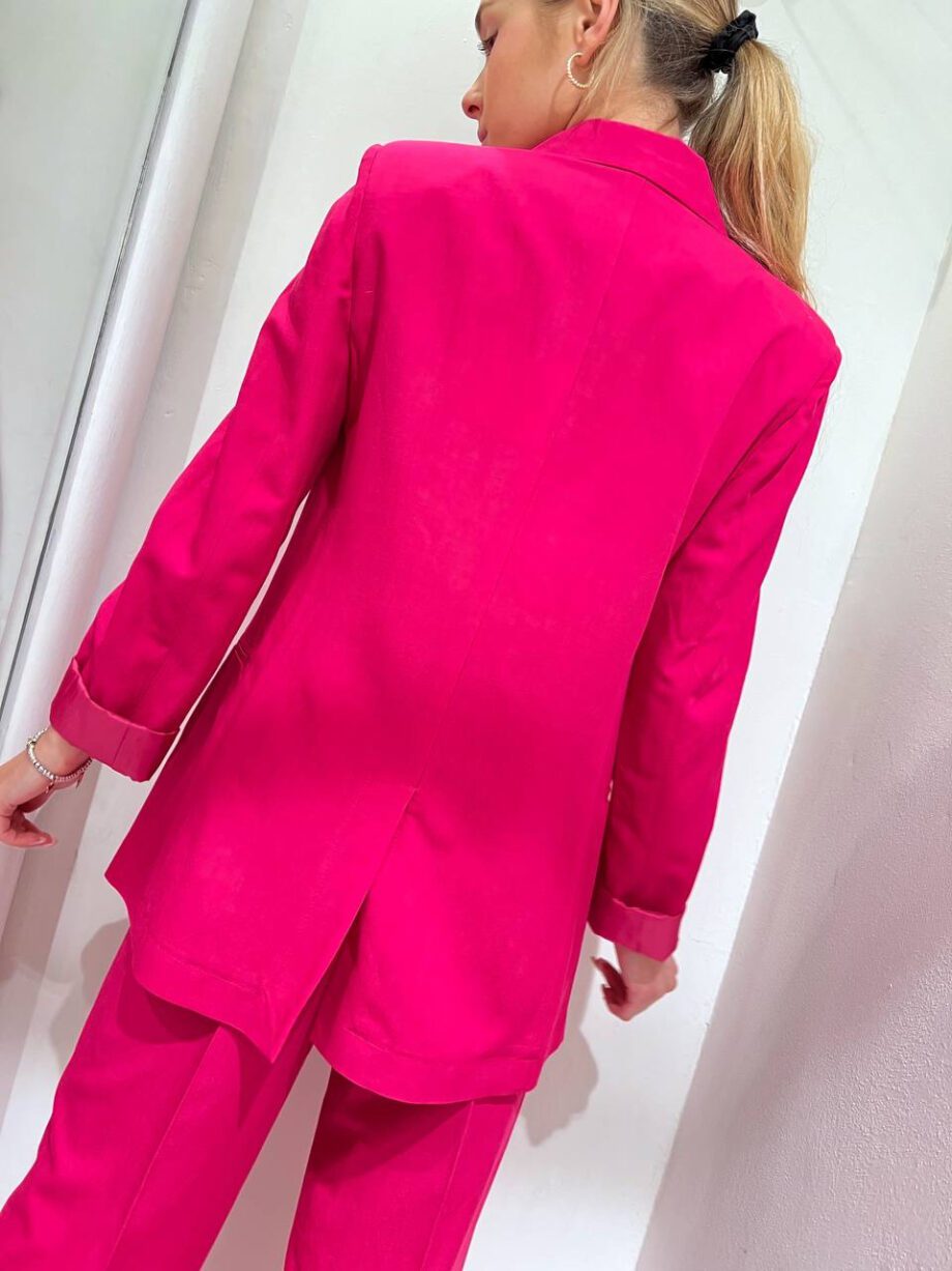 Shop Online Blazer fucsia un bottone in lino Vicolo