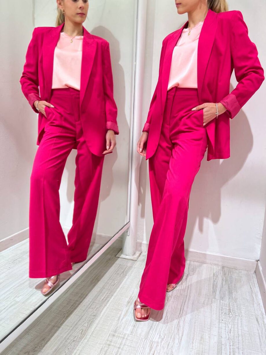 Shop Online Blazer fucsia un bottone in lino Vicolo