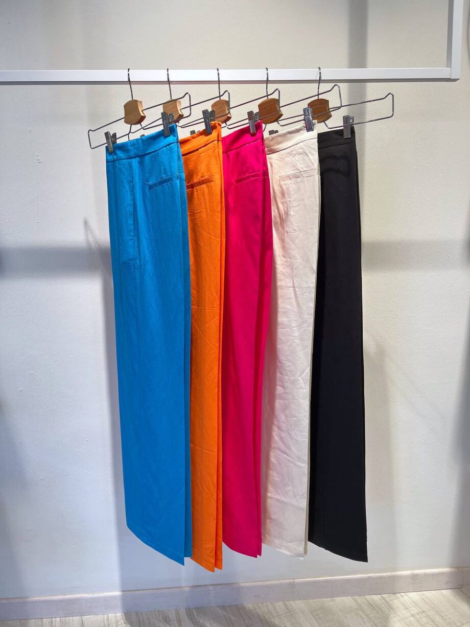 Shop Online Pantalone palazzo nero in lino Vicolo