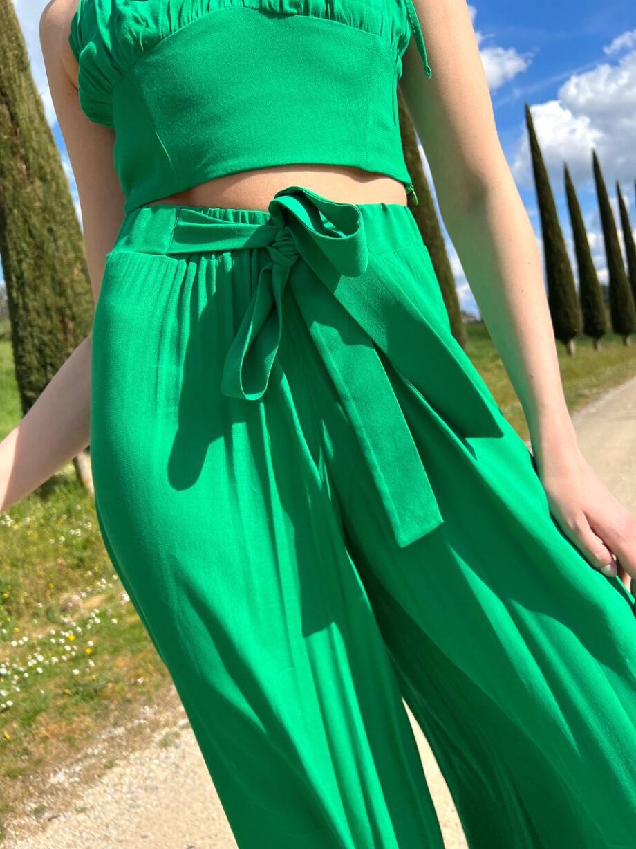 Shop Online Pantalone Asya palazzo verde Mar De Margaritas