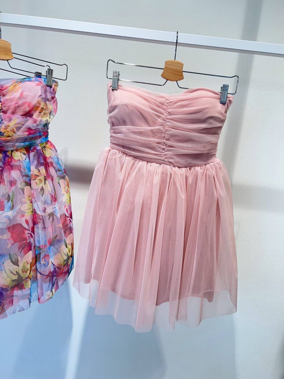 Shop Online Vestito corto in tulle rosa cipria HaveOne