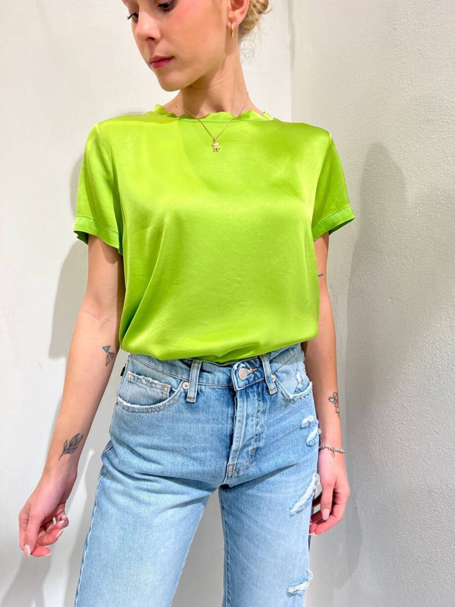 Shop Online T-shirt lime in viscosa Vicolo