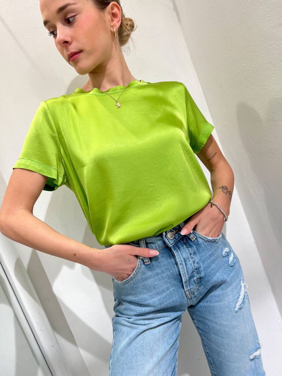 Shop Online T-shirt lime in viscosa Vicolo