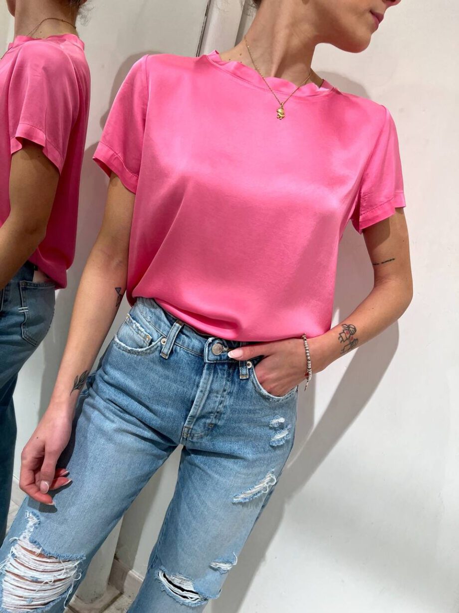 Shop Online T-shirt rosa bubble in viscosa Vicolo