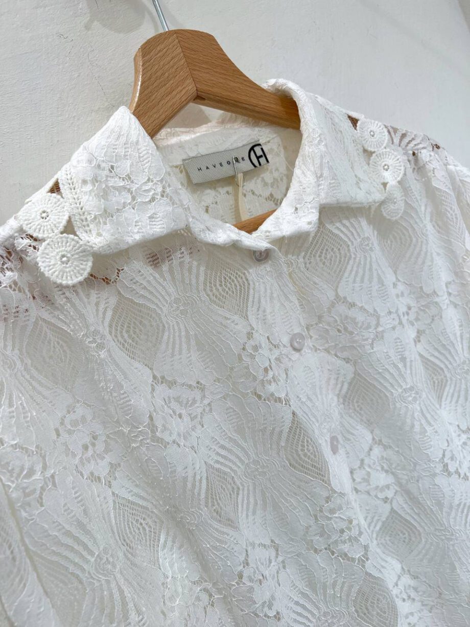 Shop Online Camicia ampia bianca in pizzo HaveOne