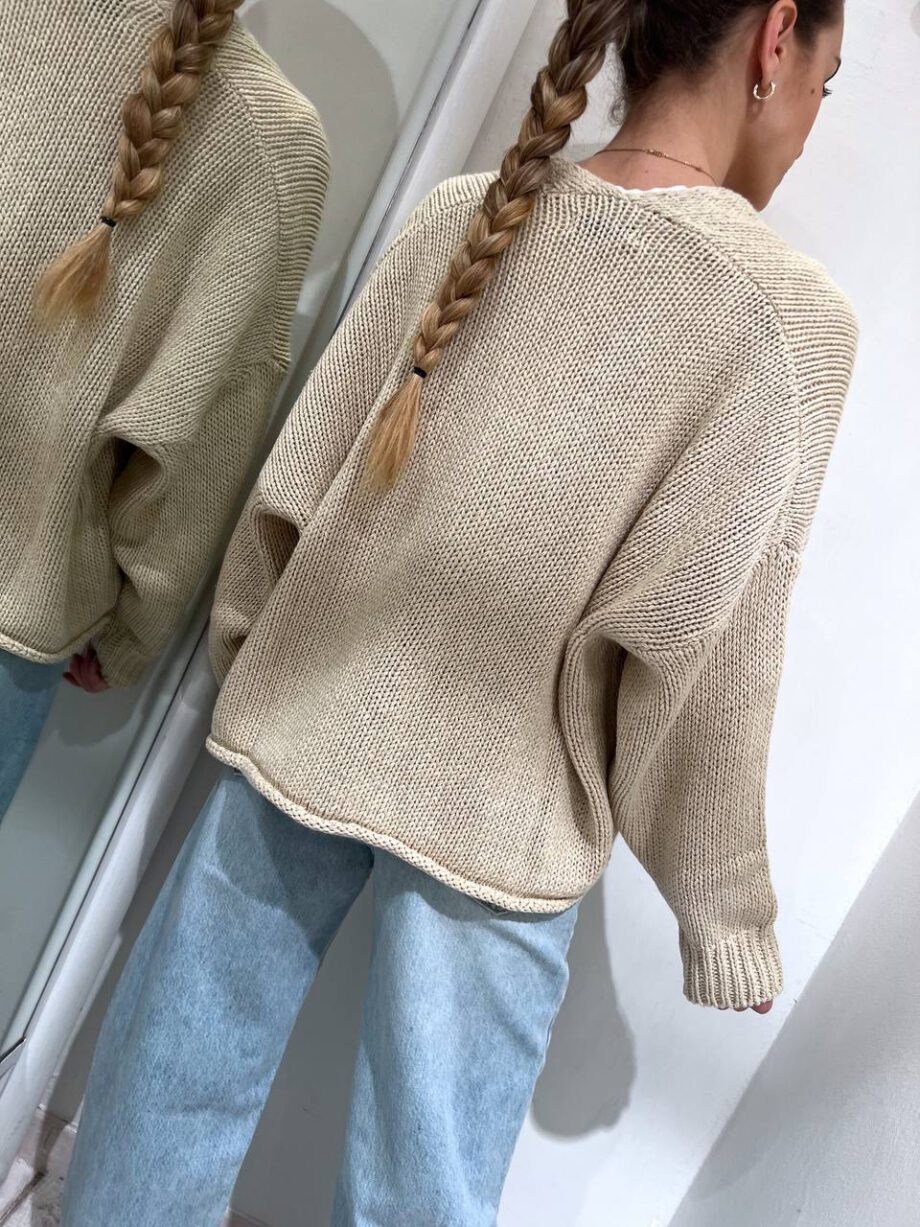 Shop Online Cardigan corto in maglia beige HaveOne