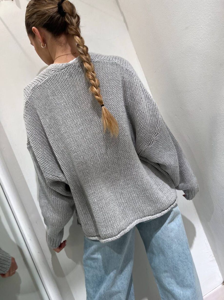 Shop Online Cardigan corto in maglia grigio HaveOne