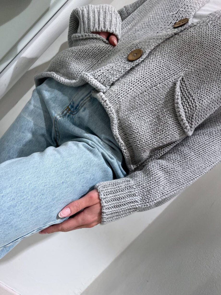 Shop Online Cardigan corto in maglia grigio HaveOne