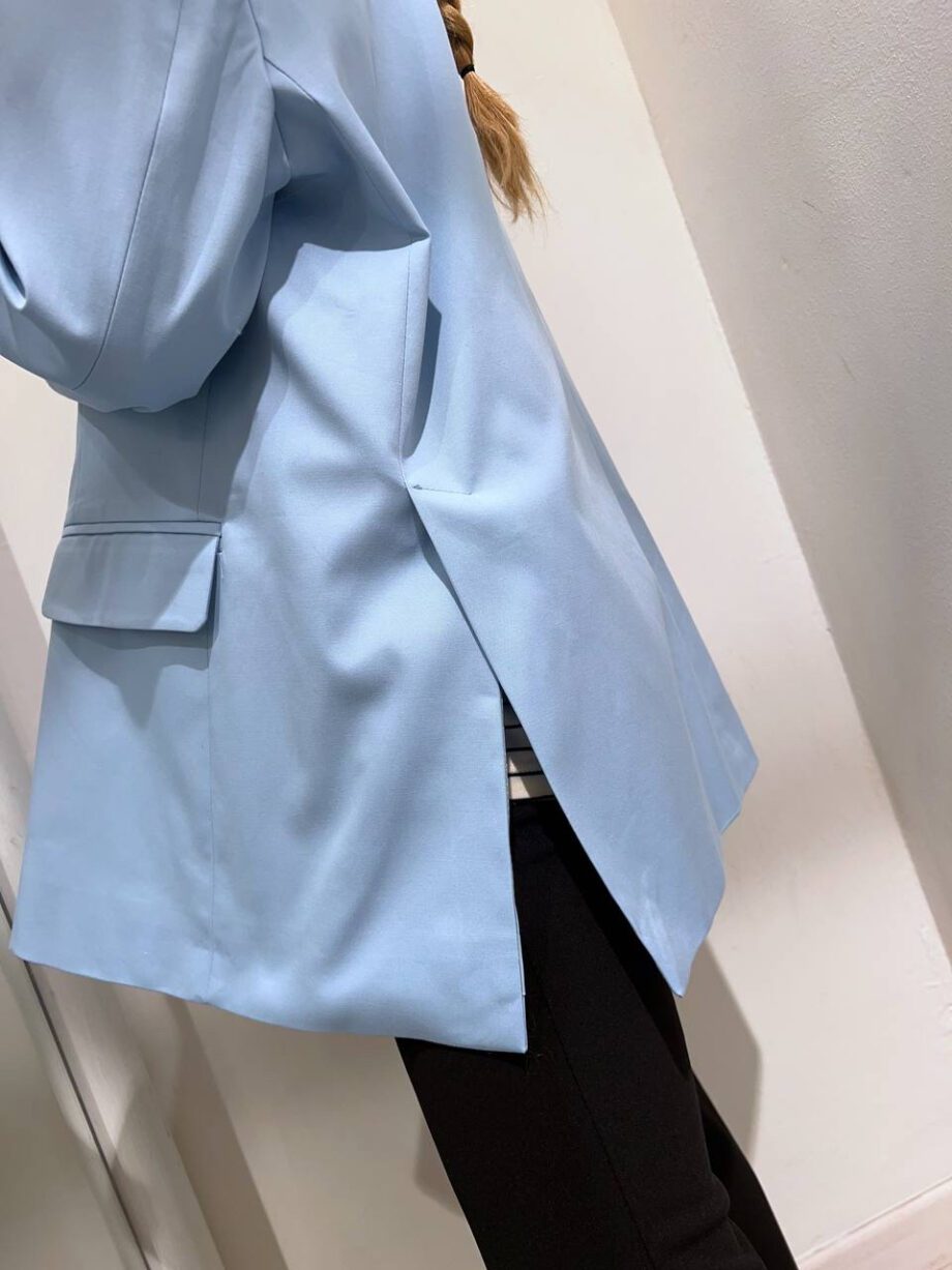 Shop Online Blazer oversize azzurro in cotone Vicolo