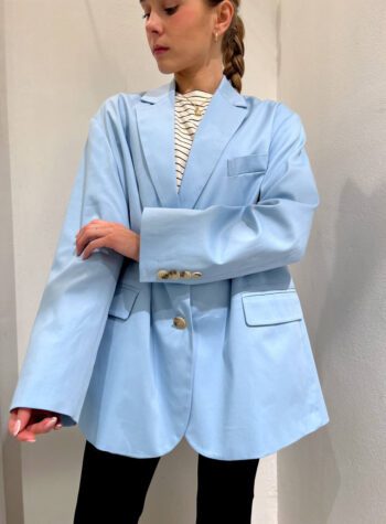 Shop Online Blazer oversize azzurro in cotone Vicolo