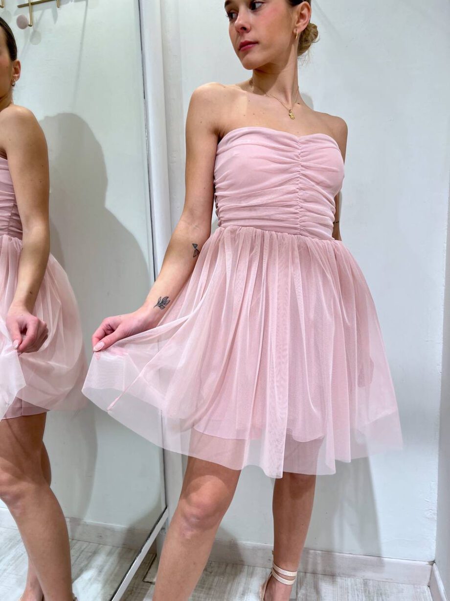 Shop Online Vestito corto in tulle rosa cipria HaveOne