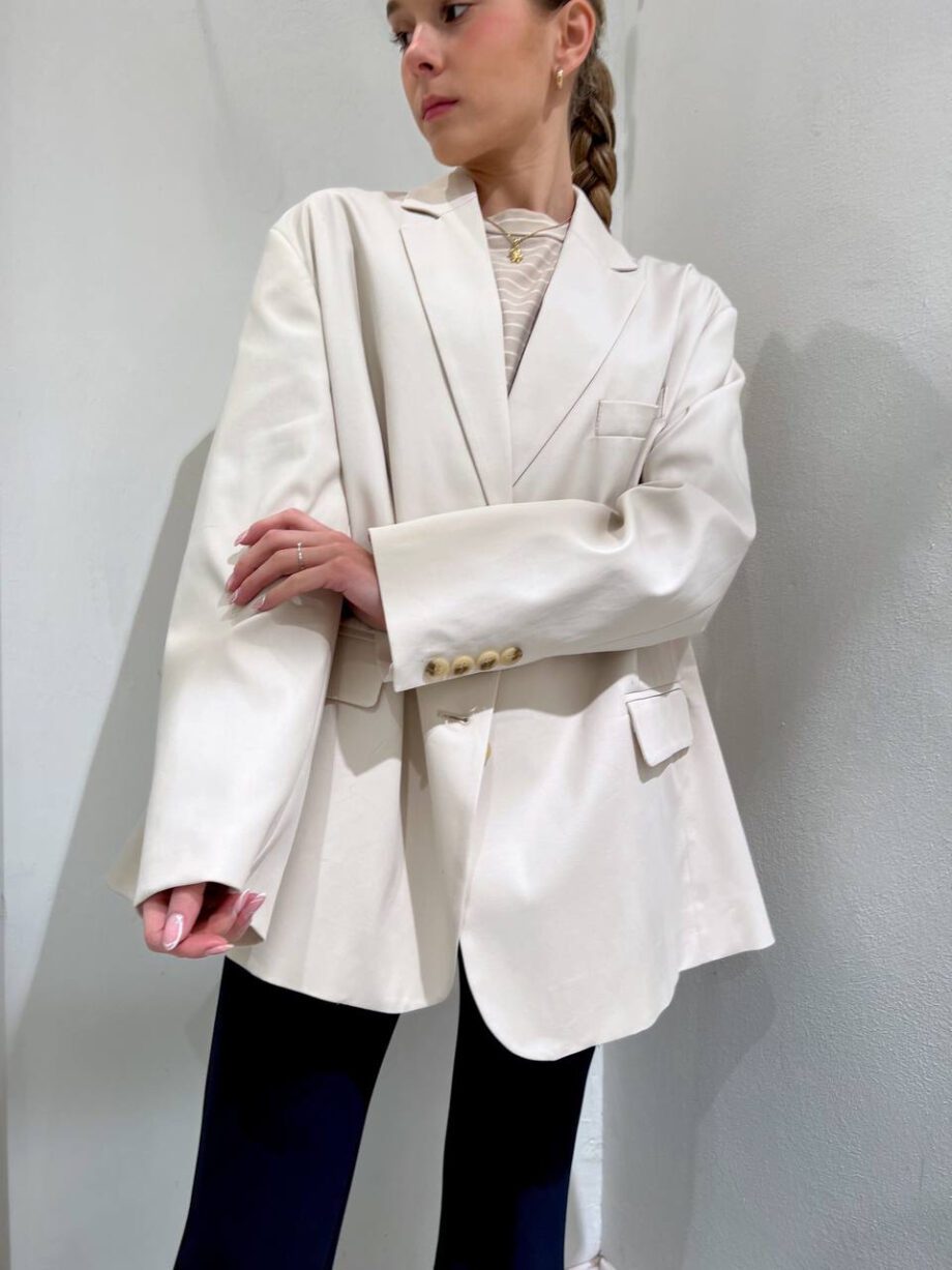 Shop Online Blazer oversize sabbia in cotone Vicolo