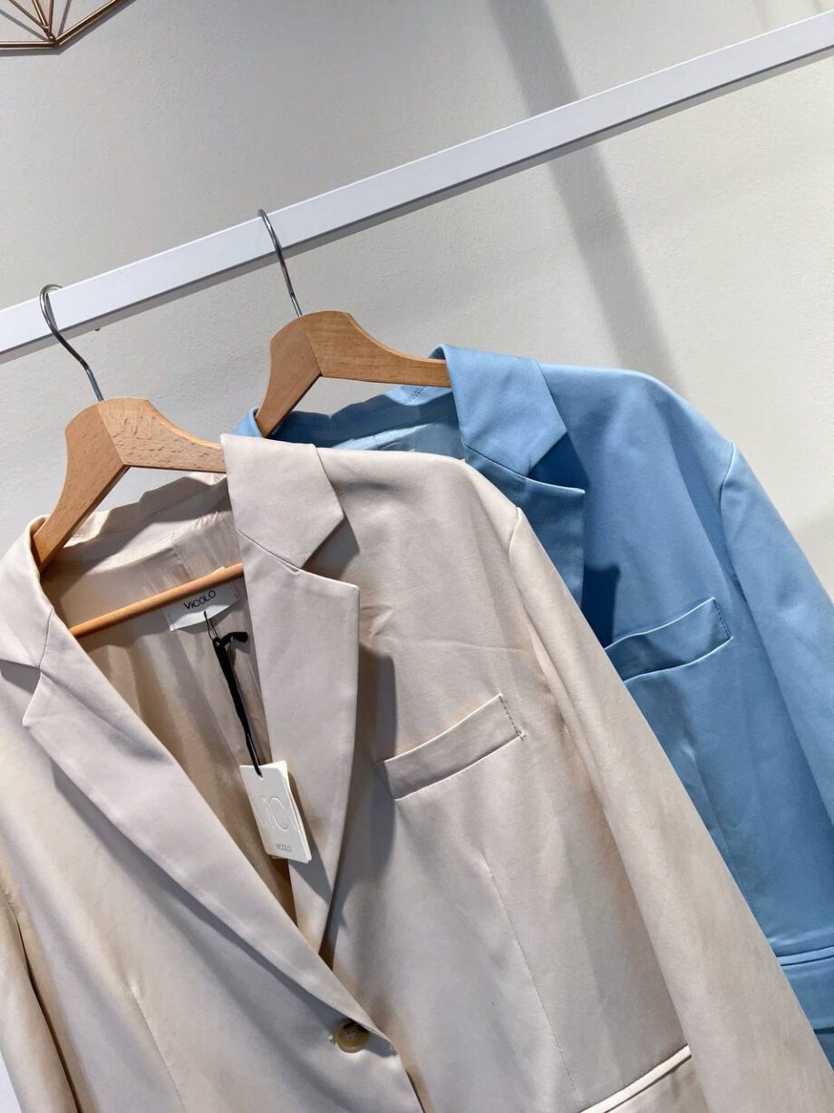 Shop Online Blazer oversize azzurro in cotone Vicolo