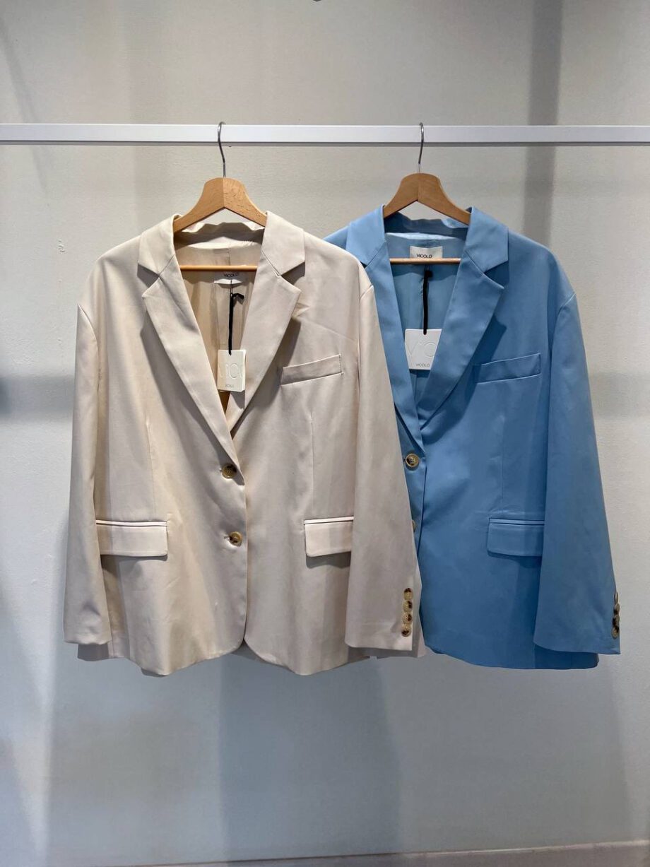 Shop Online Blazer oversize azzurro in cotone Vicolo