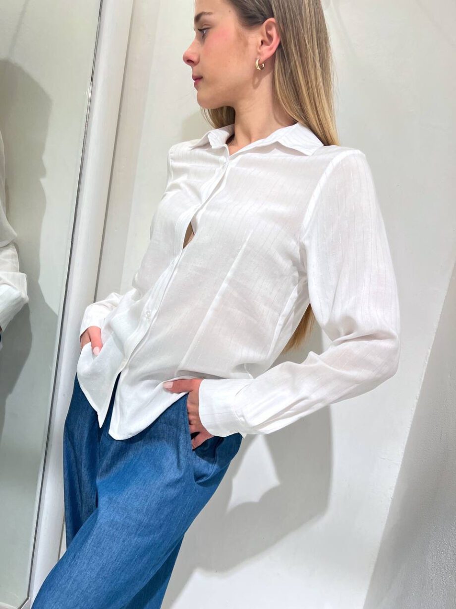 Shop Online Camicia bianca righe lurex Kontatto