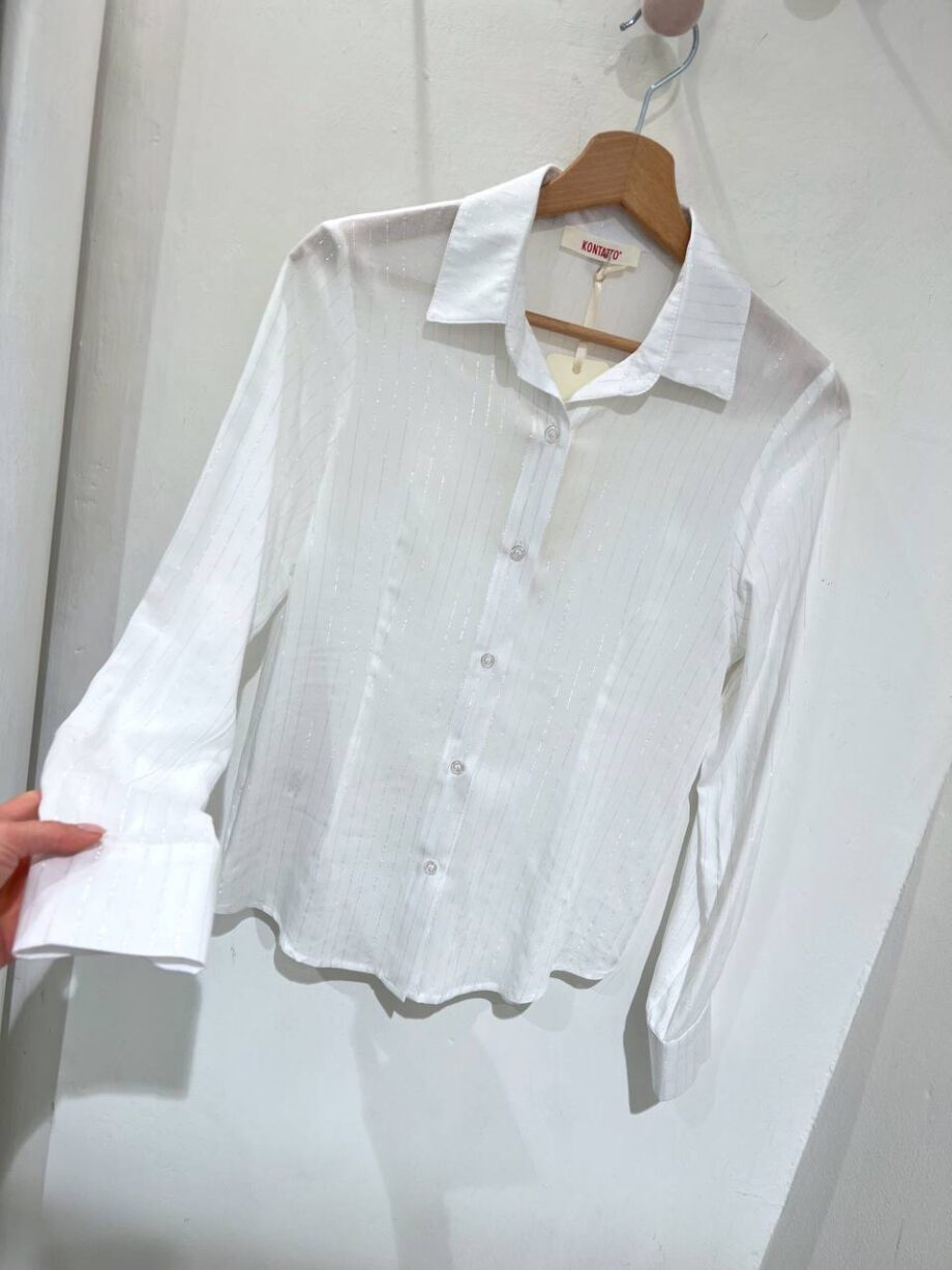 Shop Online Camicia bianca righe lurex Kontatto
