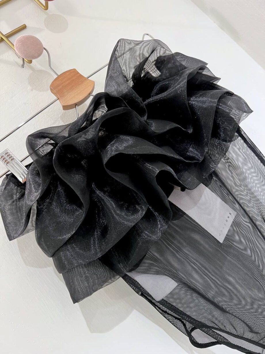 Shop Online Body in tulle nero con rouches HaveOne