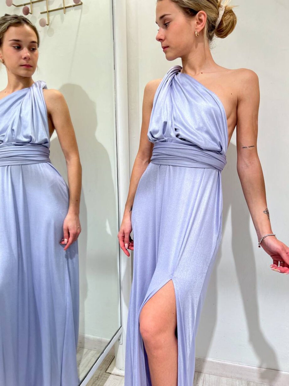 Shop Online Vestito lungo lilla effetto laminato HaveOne