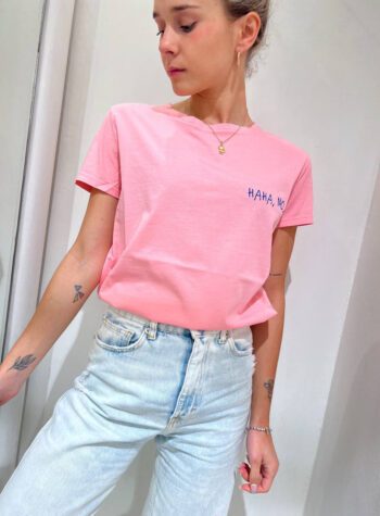 Shop Online T-shirt rosa bubble con ricamo Vicolo