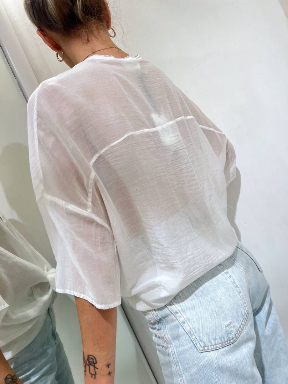 Shop Online Camicia semitrasparente corta bianca Vicolo