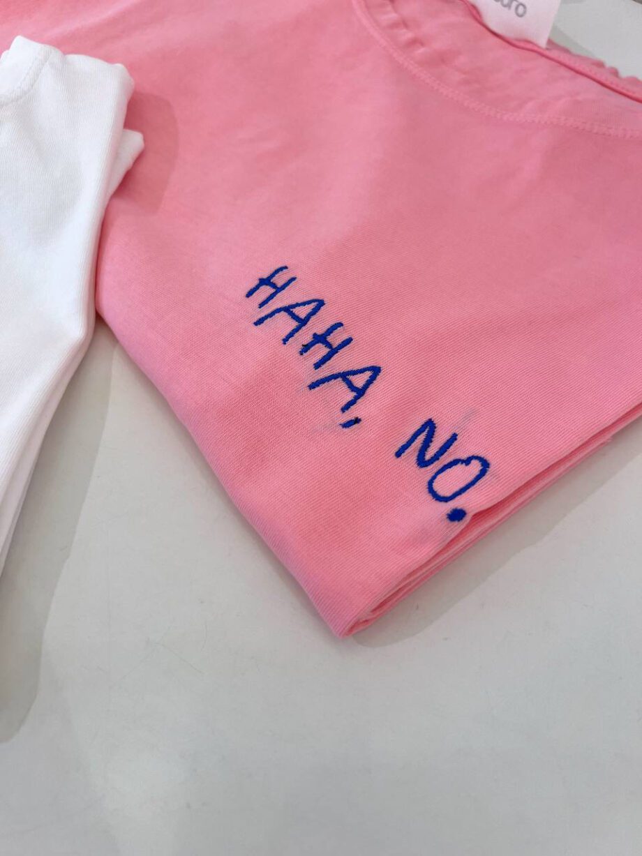 Shop Online T-shirt rosa bubble con ricamo Vicolo
