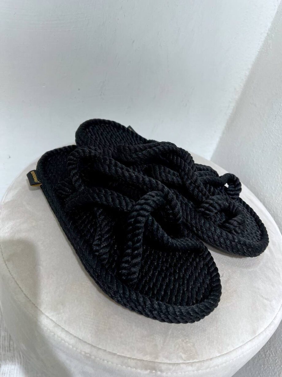 Shop Online Sandalo Bodrum slipper in corda nere Bohonomad