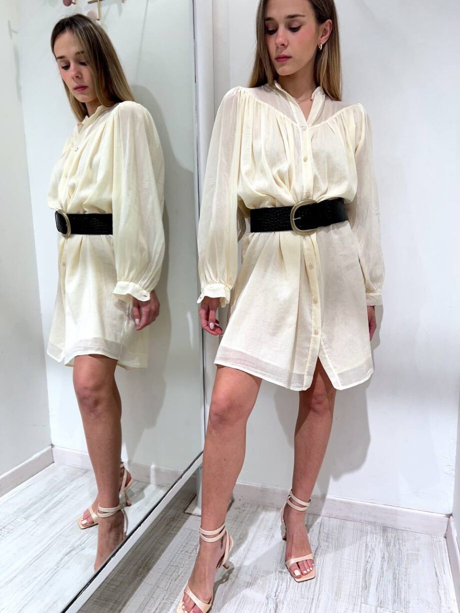 Shop Online Vestito camicia crema in seta Kontatto