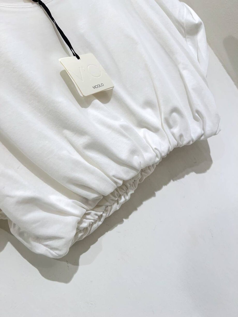Shop Online T-shirt crop bianca arricciata Vicolo