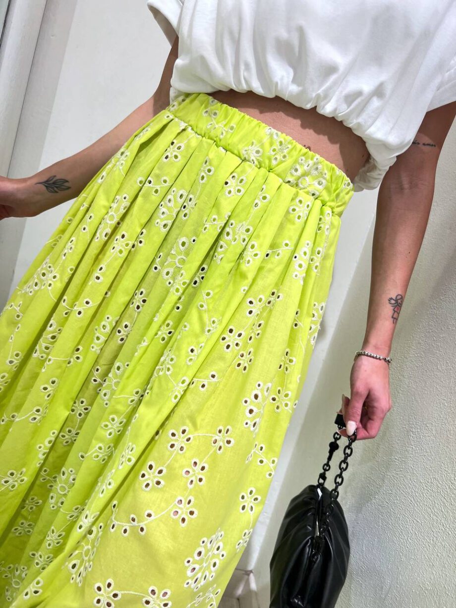 Shop Online Gonna midi Sangallo lime Vicolo