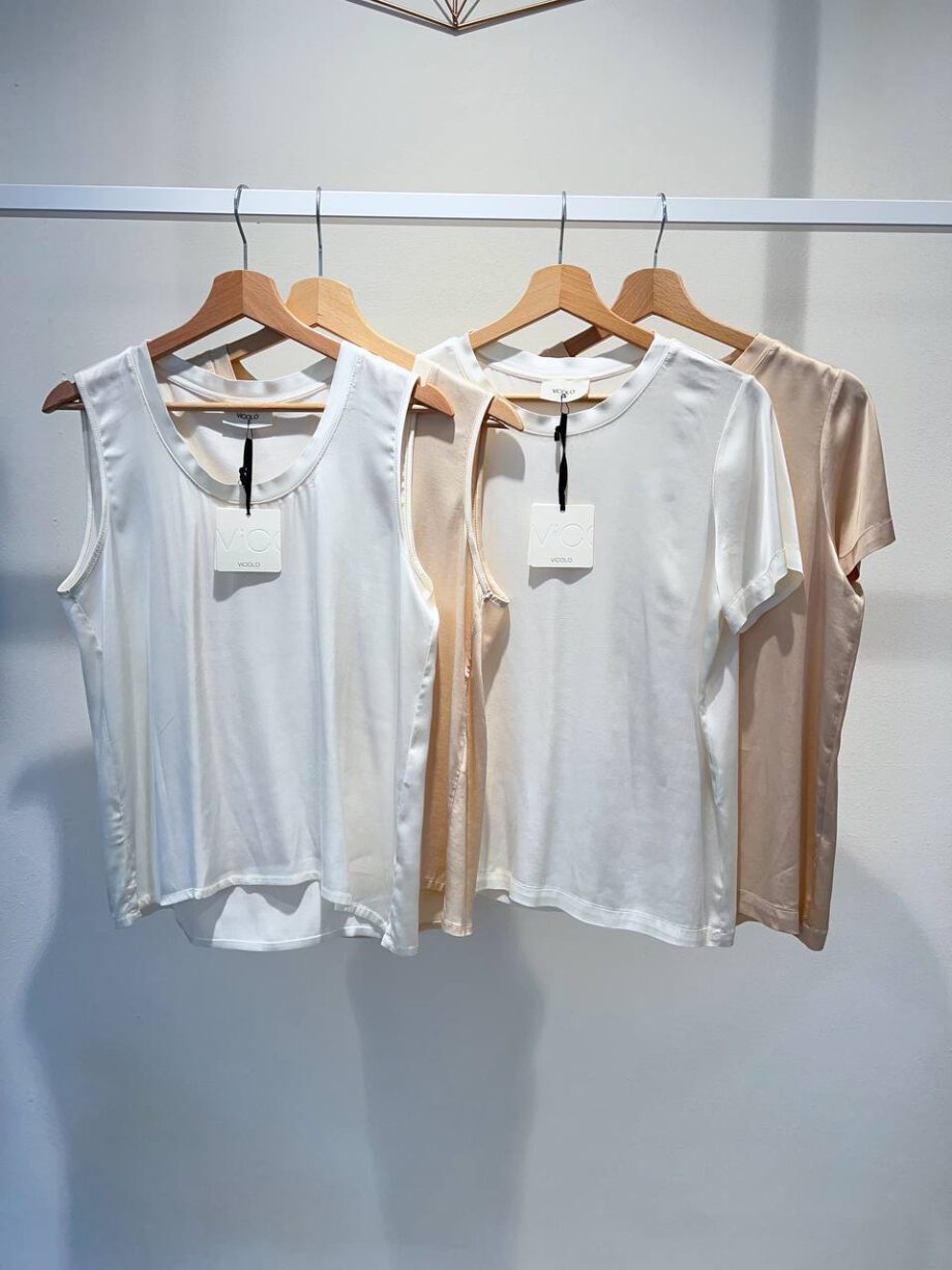 Shop Online T-shirt bianca in viscosa Vicolo