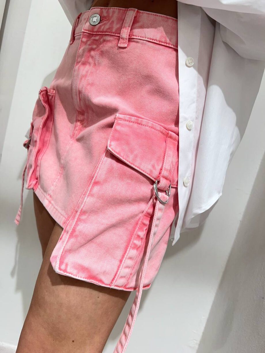 Shop Online Minigonna cargo in denim rosa Vicolo