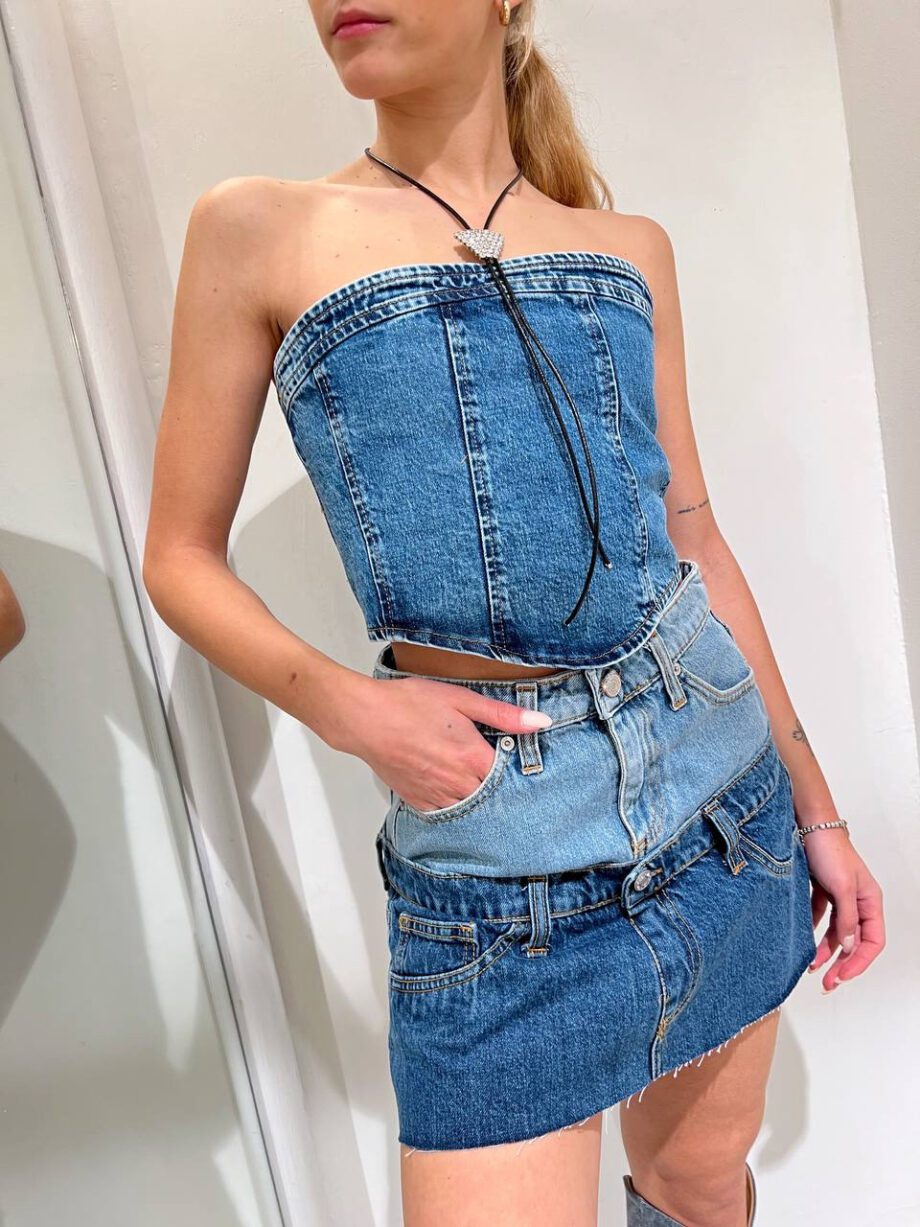 Shop Online Minigonna in jeans bicolore Vicolo