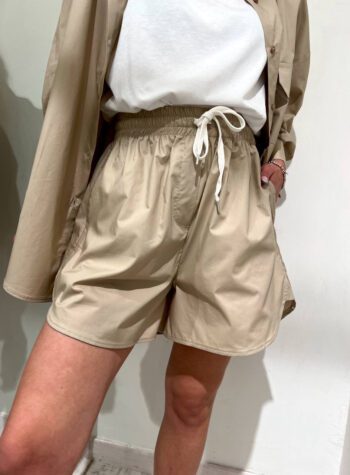 Shop Online Short in cotone ampio beige Vicolo