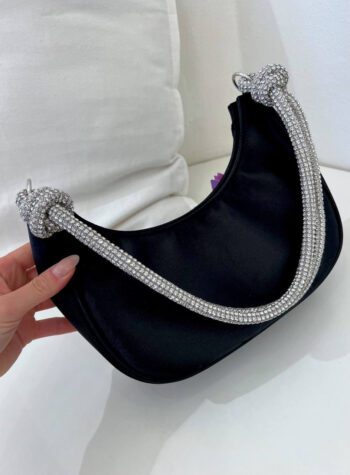 Shop Online Borsa Nahid nera con strass Twentyfourhaitch