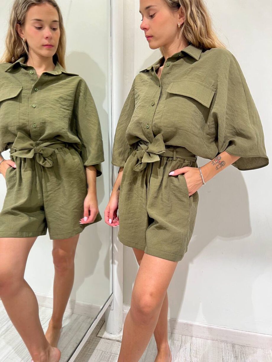 Shop Online Camicia over pipistrello verde militare HaveOne