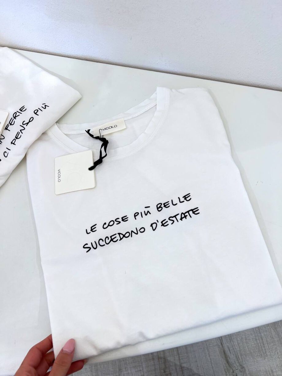 Shop Online T-shirt bianca "le cose più belle..." Vicolo