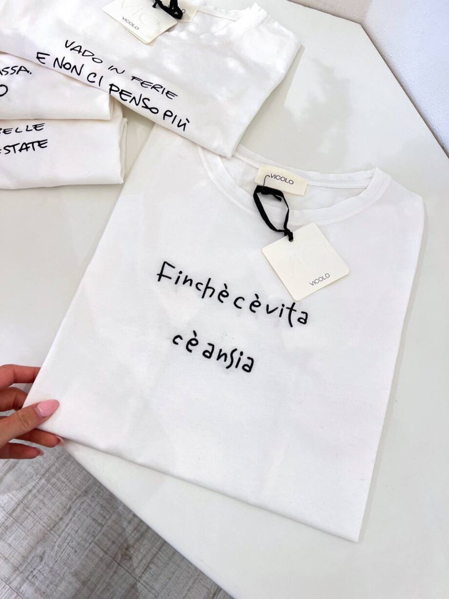 Shop Online T-shirt bianca "finché c'è vita.." Vicolo