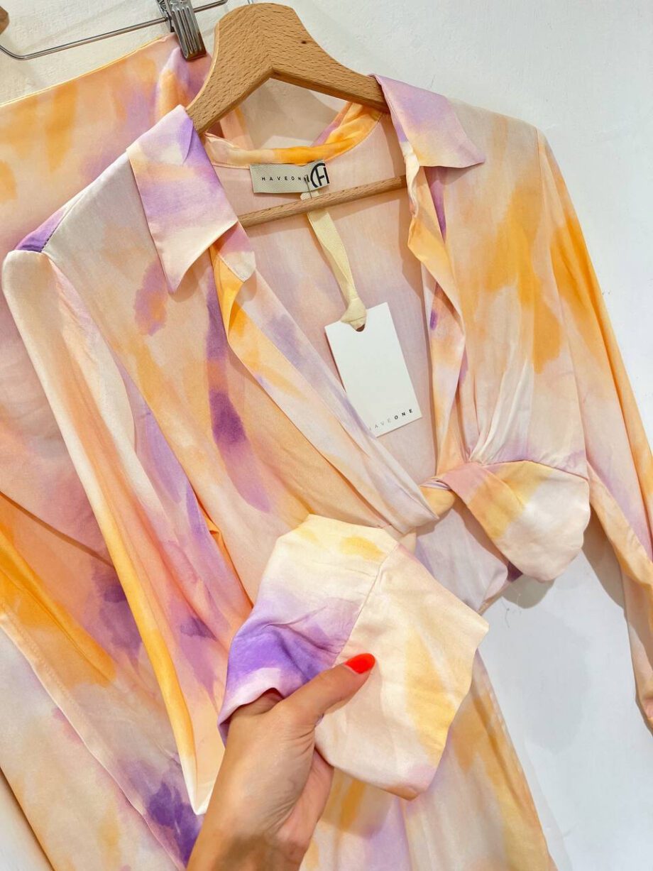 Shop Online Gonna lunga tie dye lilla e arancio HaveOne