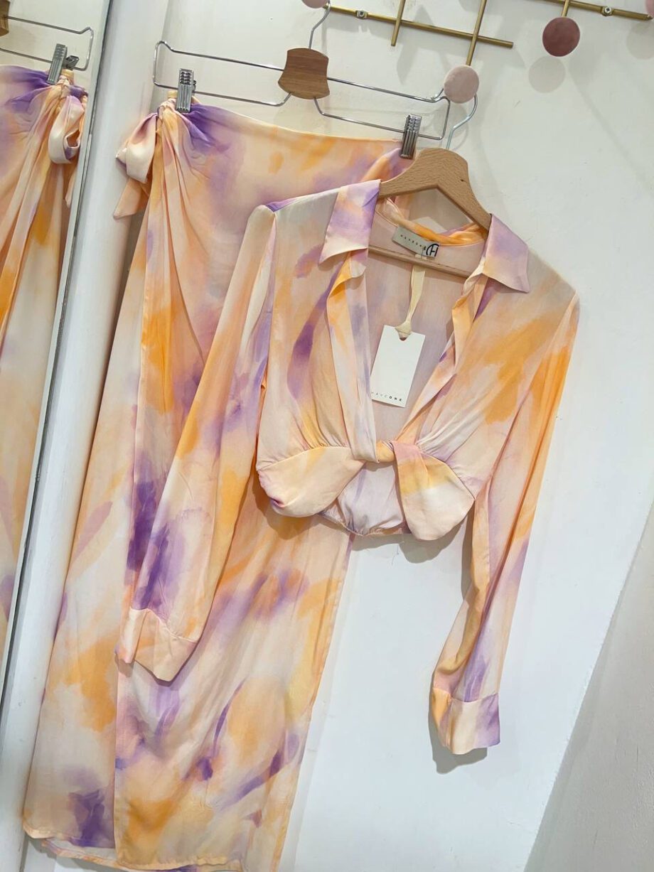 Shop Online Gonna lunga tie dye lilla e arancio HaveOne