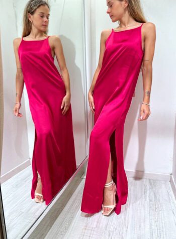 Shop Online Vestito lungo fucsia schiena scoperta Vicolo