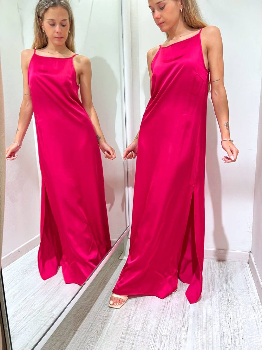 Shop Online Vestito lungo fucsia schiena scoperta Vicolo