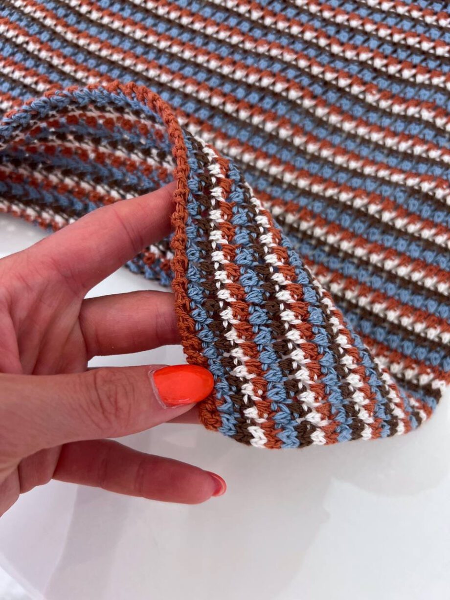Shop Online Top foulard marrone in crochet Vicolo