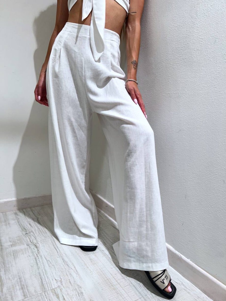 Shop Online Pantalone palazzo morbido bianco HaveOne